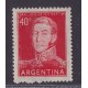 ARGENTINA 1954 GJ 1040a ESTAMPILLA NUEVA MINT GOMA RAYADA + VARIEDAD MART. U$ 10+